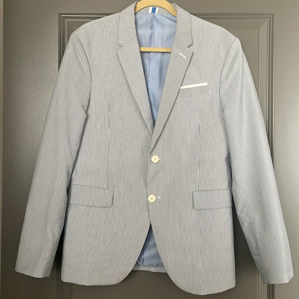 ZARA Man Blazer white and blue